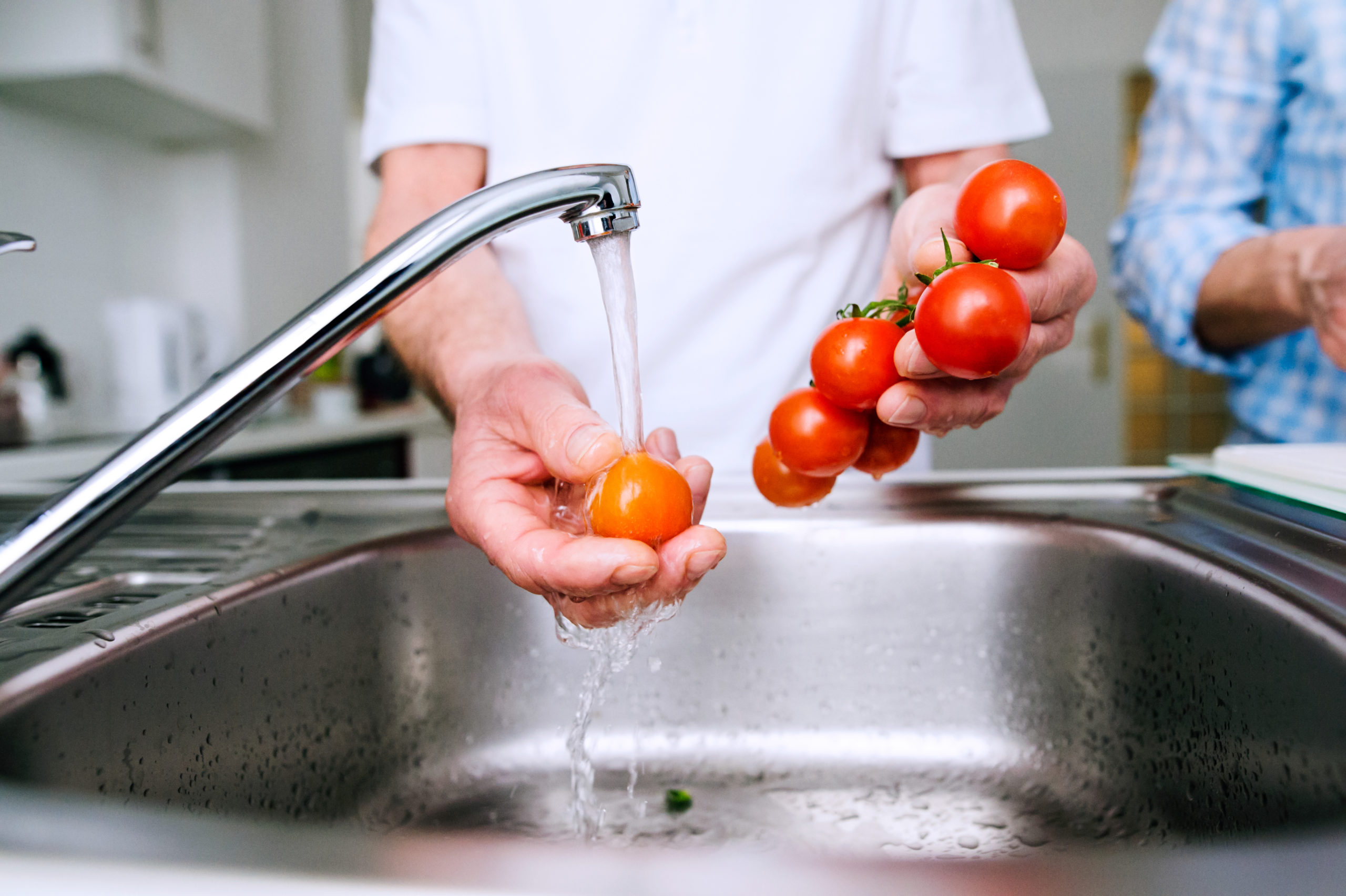 washing tomatoes